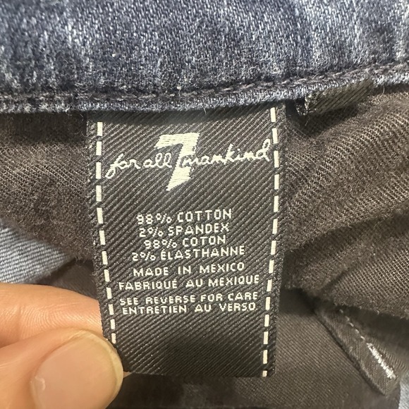 7 For All Mankind Mens Jeans Size 32 Blue Dark Wash Denim Distressed - Picture 7 of 15